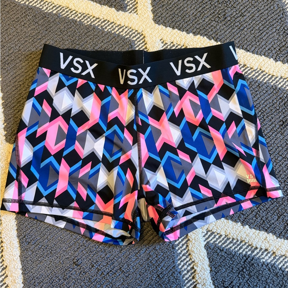 VSX Women's Athletic Shorts - Pink, Blue, Black Geometric
